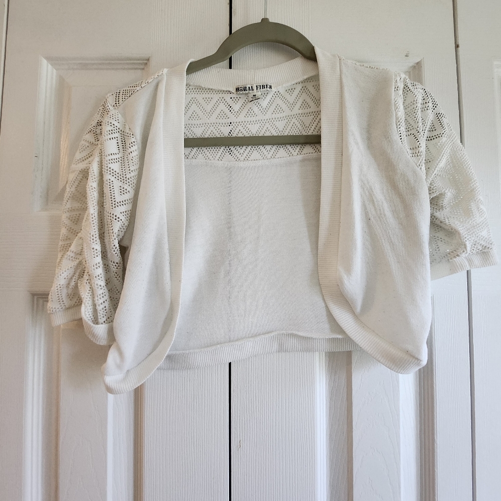 Moral Fiber Short Sleeved Crop Top Cardigan